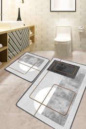 Mijölnir Juego de alfombrillas de baño Gris - 2 piezas